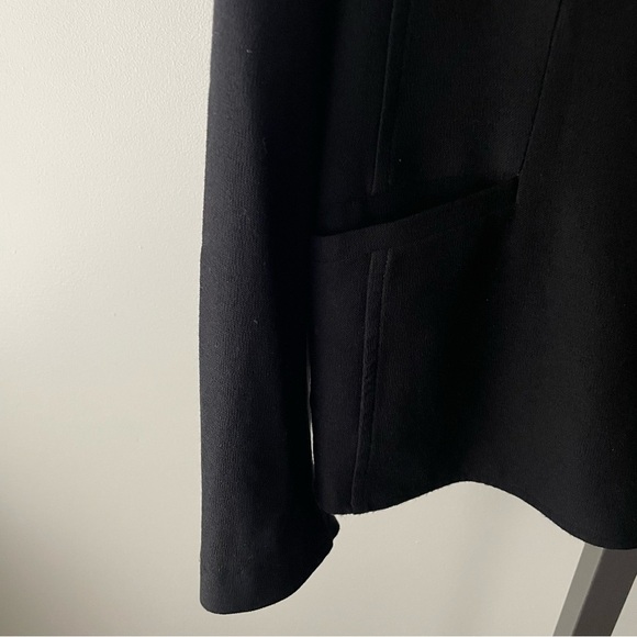 Eileen Fisher Collarless Single Button Blazer Jacket Black Viscose Blend Medium - Picture 4 of 8
